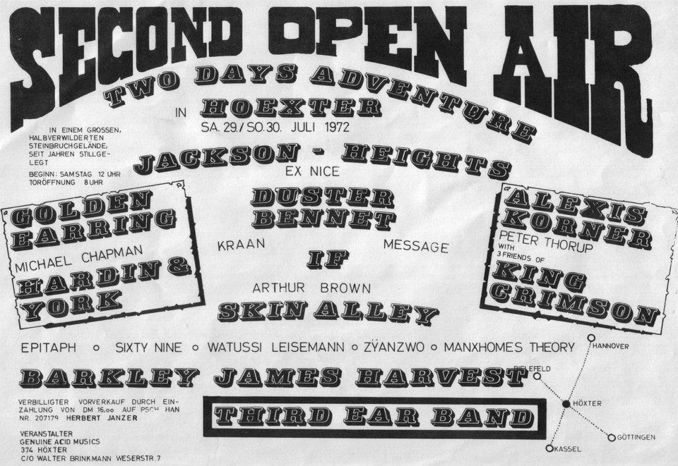 Golden Earring festival ad July 30 1972 Hoexter (Germany) - Steinbruchgelande
